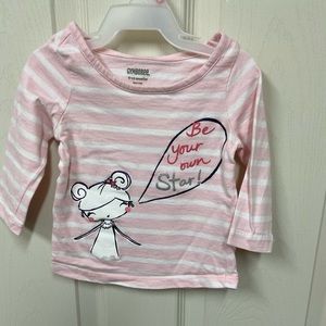 *5 for $25* Gymboree Pink and White Graphic Tee